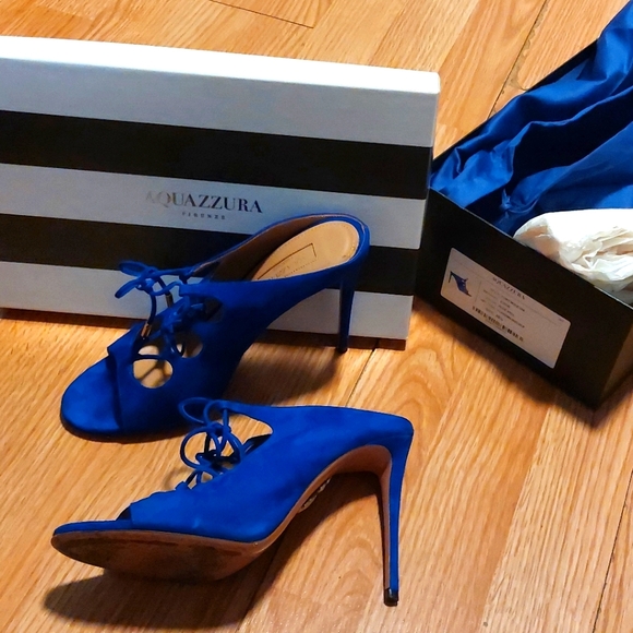 Aquazzura Shoes - Brand New Aquazzura Royal blue Sandal heels